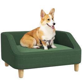 Pawhut - Dog Sofa Bed, Dog Couch Pet Bed for Dogs and Cats with Washable Cushion, Anti-Slip Pads - Dark Green