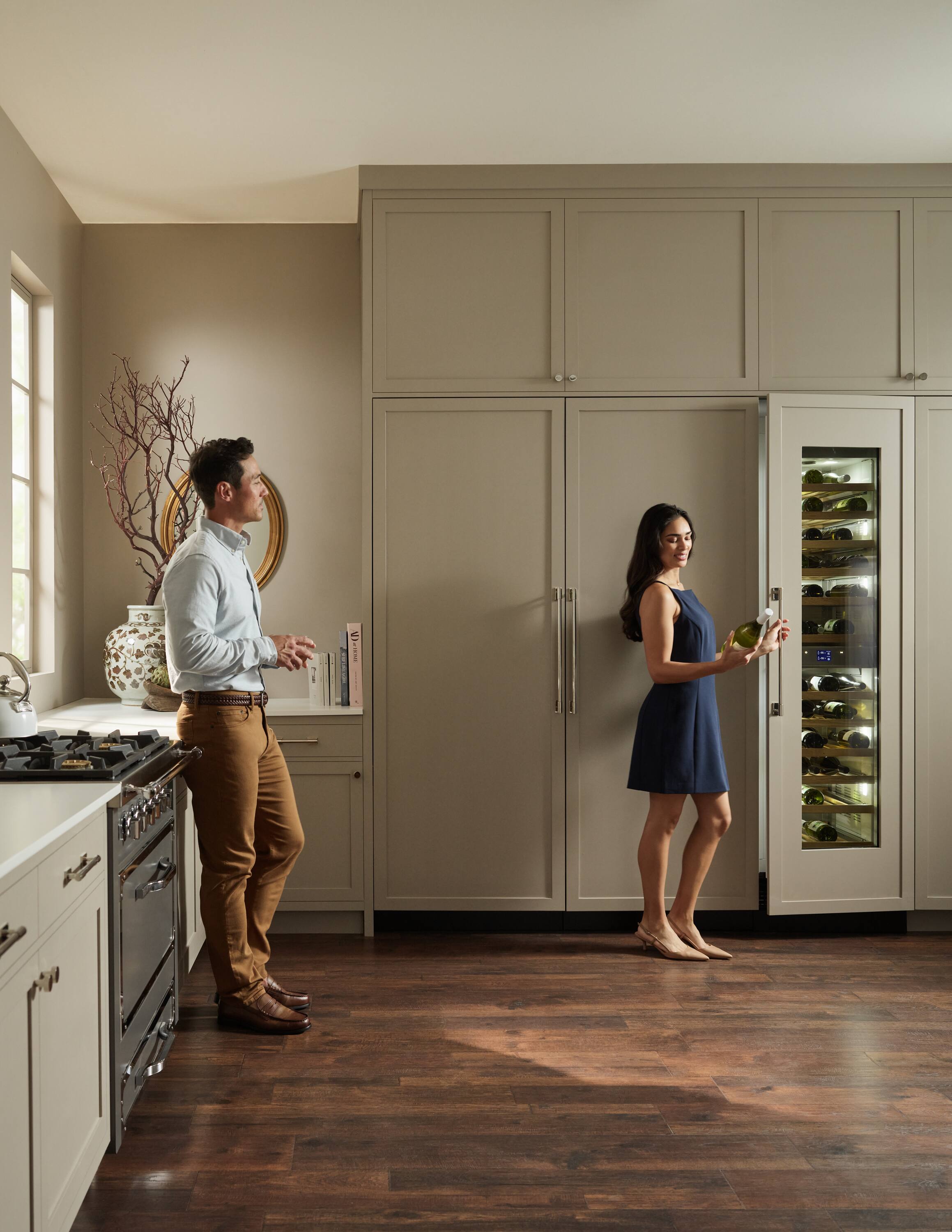 Alt View 4. Viking - 30"W 108 Bottle VEIL Built-In Wine Refrigerator with Custom Panel - Left Hinge - Panel Ready.