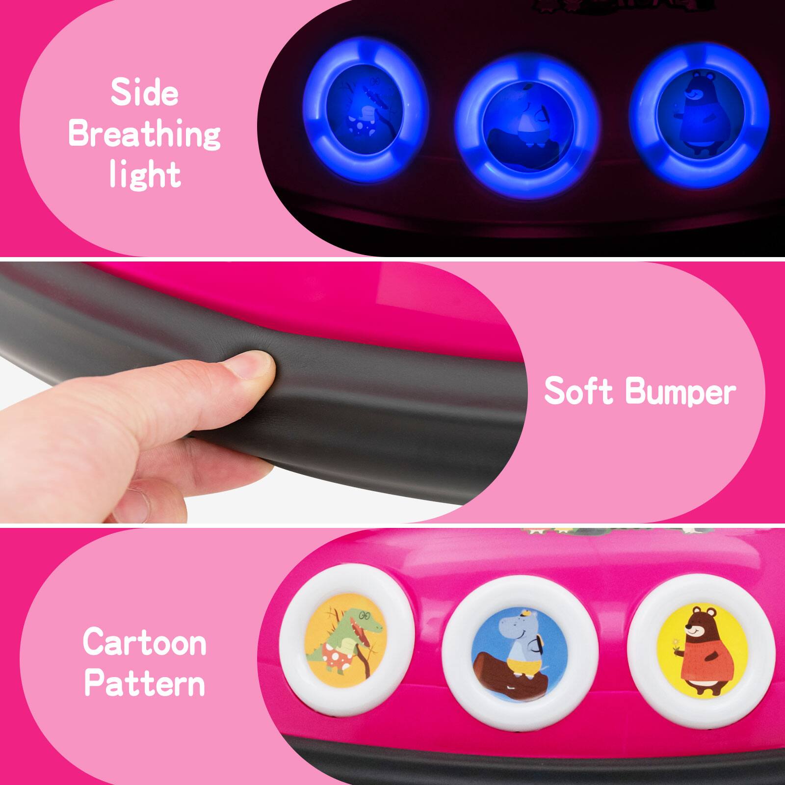 Side Breathing light, Soft Bumper, Cartoon Pattern