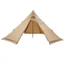 HTUTWOO - Hot Tent for 4 Persons - Portable Winter Tent with Stove Jack, Waterproof Canvas Camping Tents,Lightweight Shelter Tents - Brown