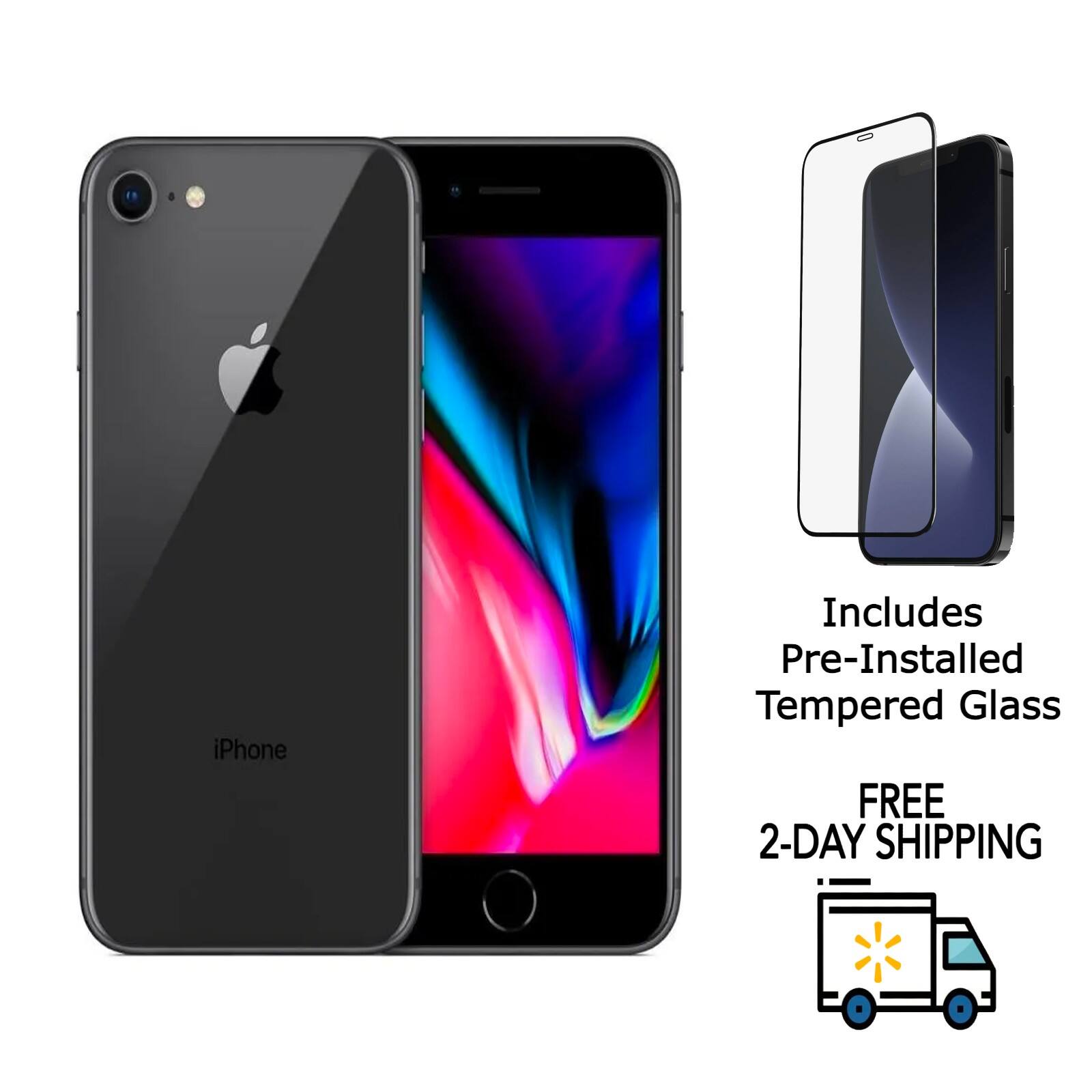 iPhone Includes Pre-Installed Tempered Glass  
FREE 2-DAY SHIPPING