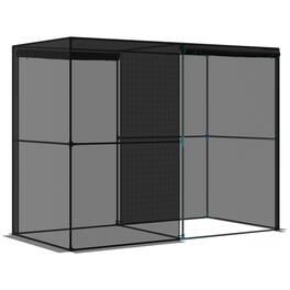Outsunny - 94.5" x 47.25" x 72.75" Walk-in Crop Cage w/ High-Quality HDPE Cover - Black