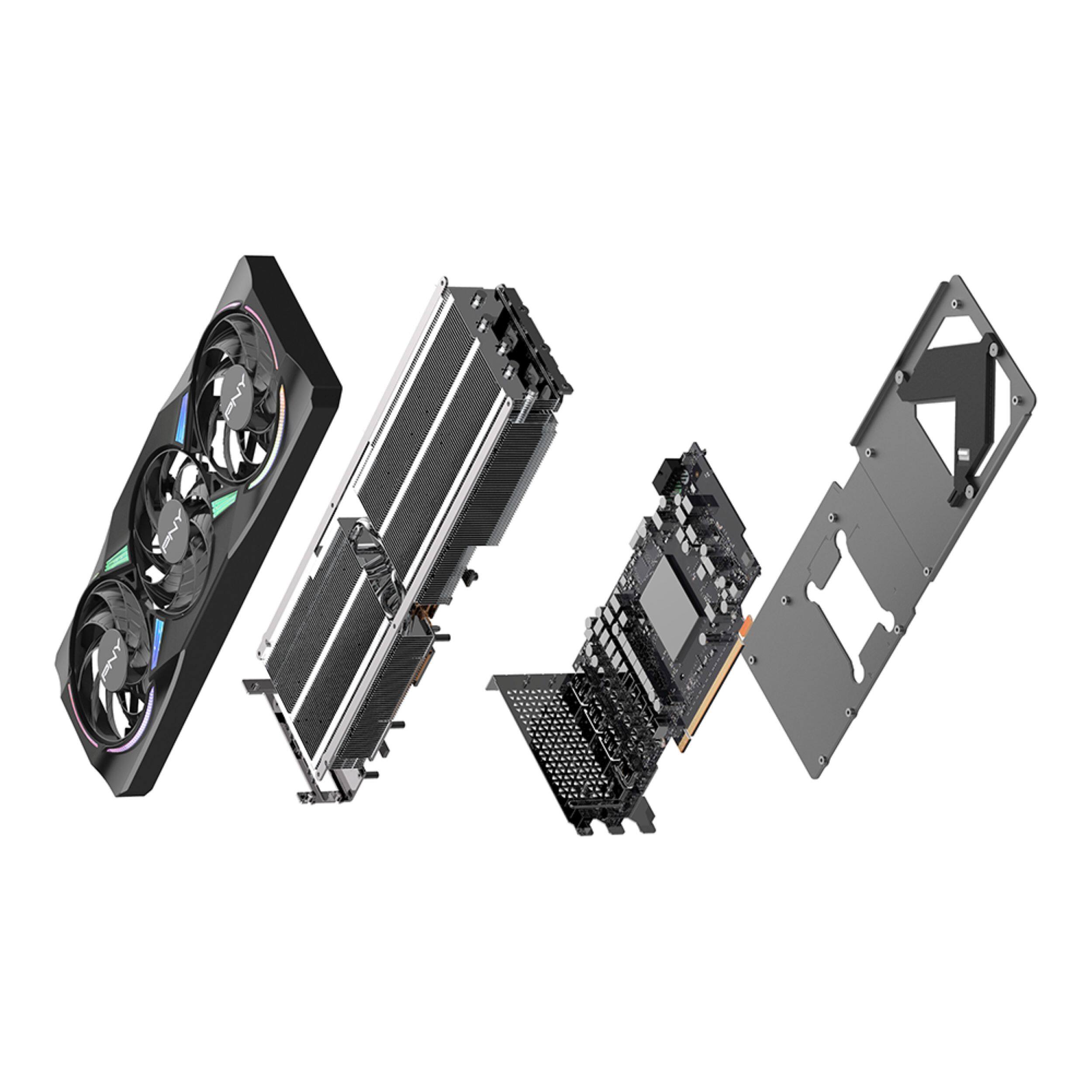 Alt View 13. PNY - GeForce RTX 5070 Ti 16GB ARGB OC GDDR7 PCI Express 5.0 Graphics Card with Triple Fan - Black.