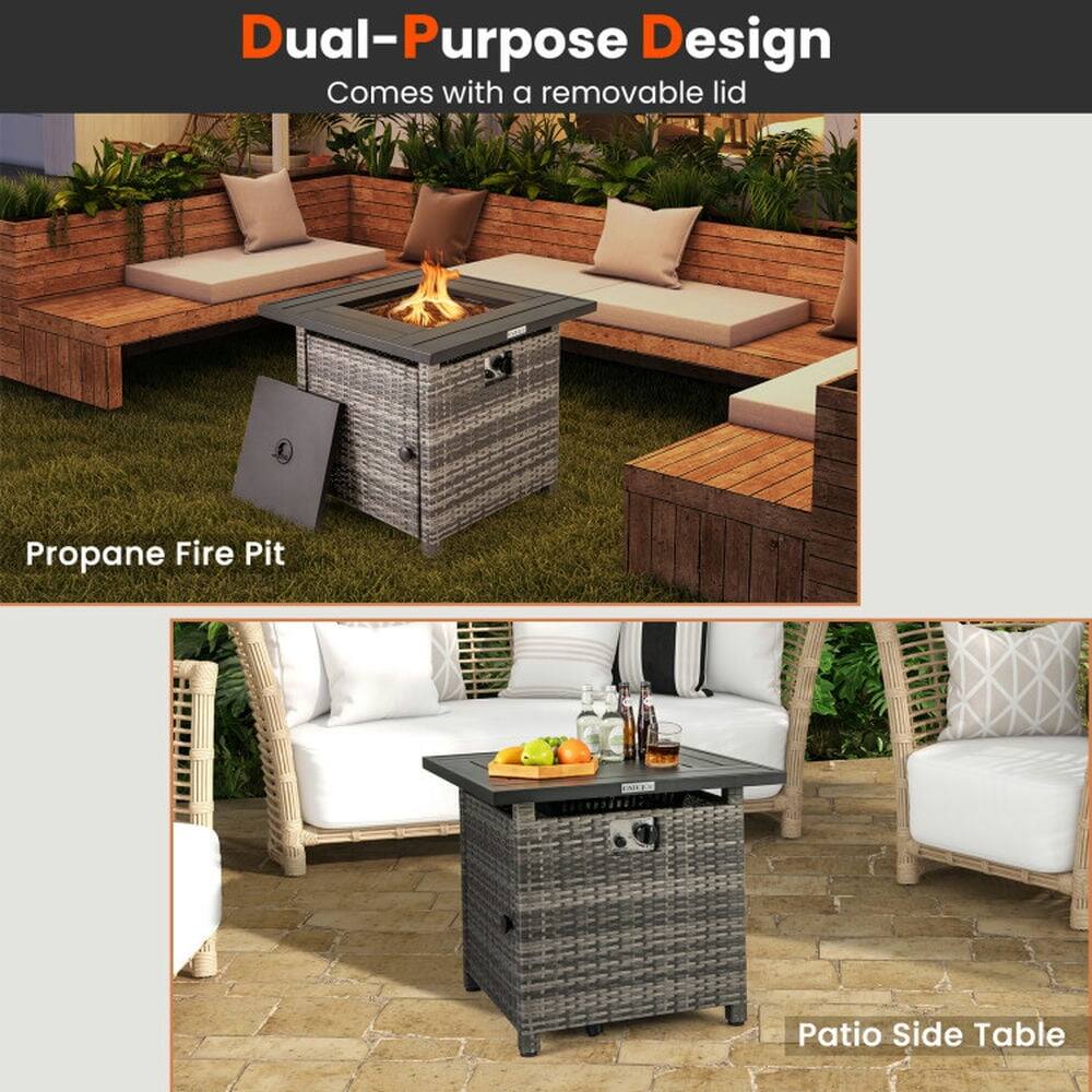 Dual-Purpose Design  
Comes with a removable lid  

Propane Fire Pit  

Patio Side Table