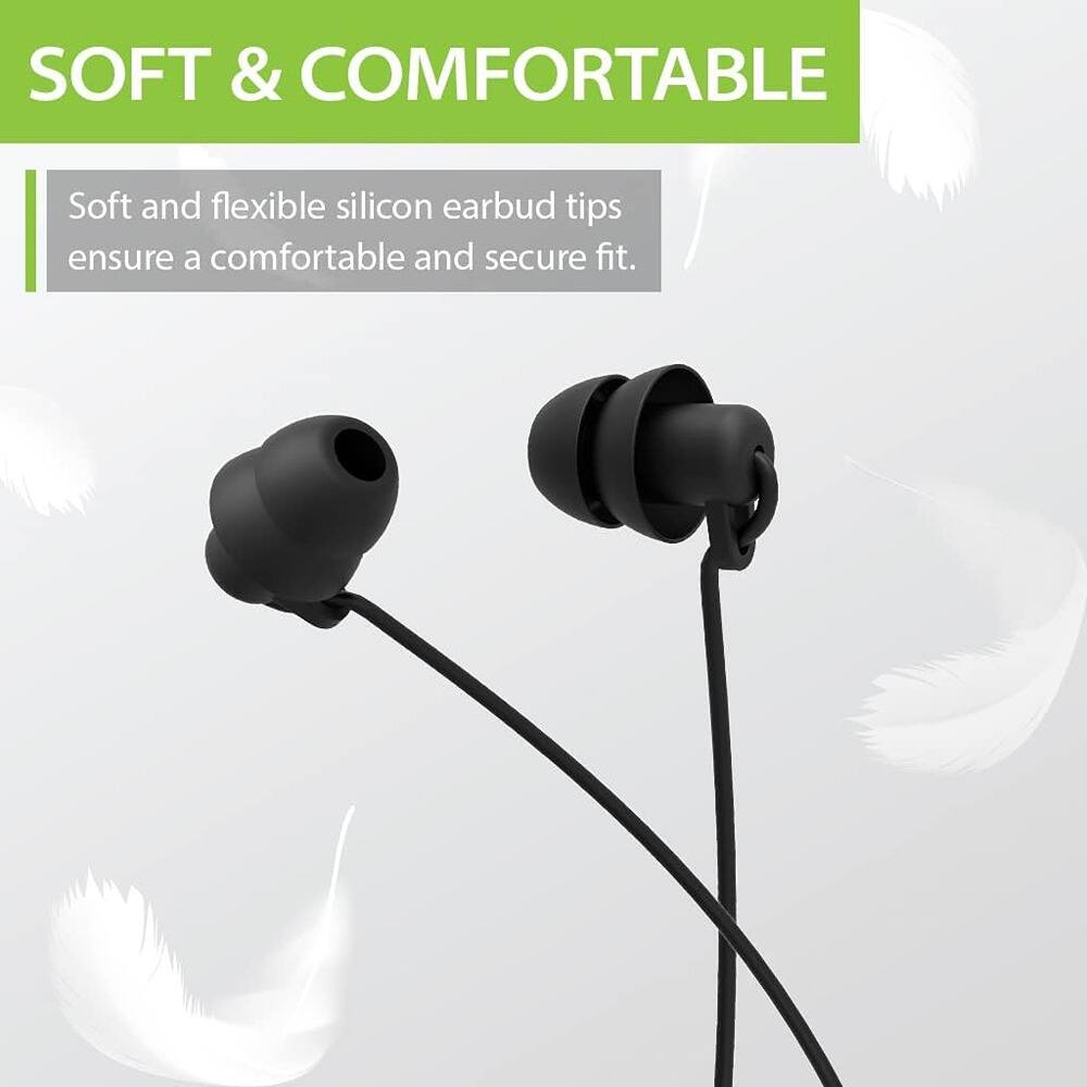 SOFT & COMFORTABLE

Soft and flexible silicon earbud tips ensure a comfortable and secure fit.