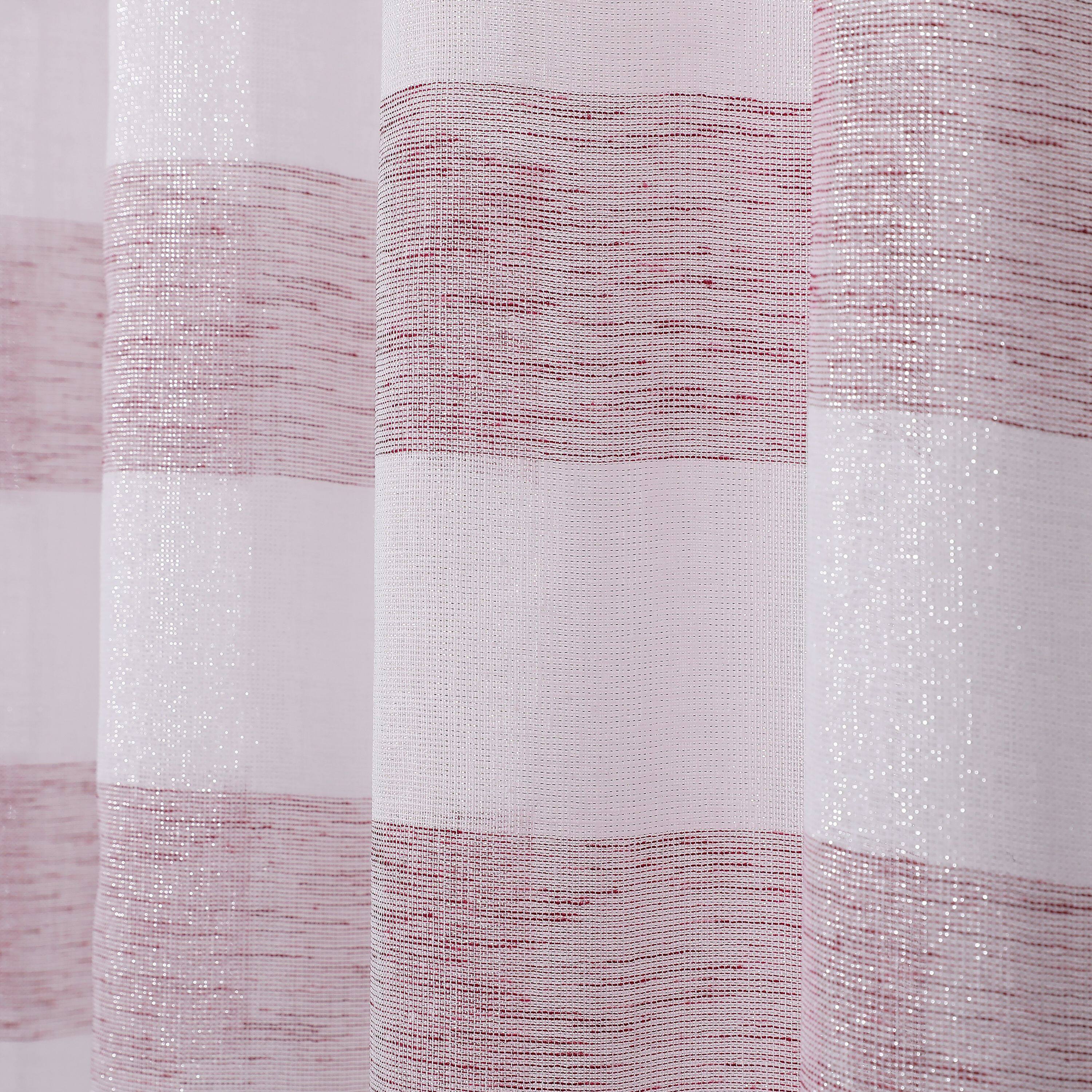 Angle. Kate Aurora - Kate Aurora Seaside Chic Cabana Metallic Striped Fabric Shower Curtains - Red - Red.