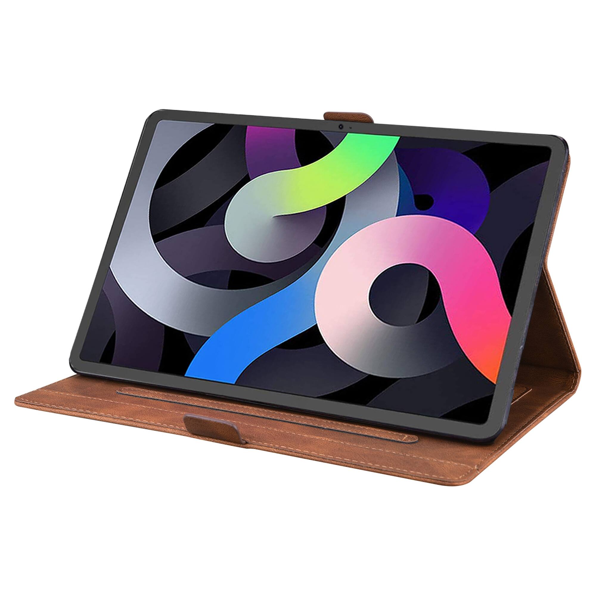 Alt View 1. Dteck - For Apple iPad (A16) 11" 2025 & iPad 10th 2022 PU Leather Embossed Butterfly Folio Case+Card Holder Flip Stand Cover - Brown.