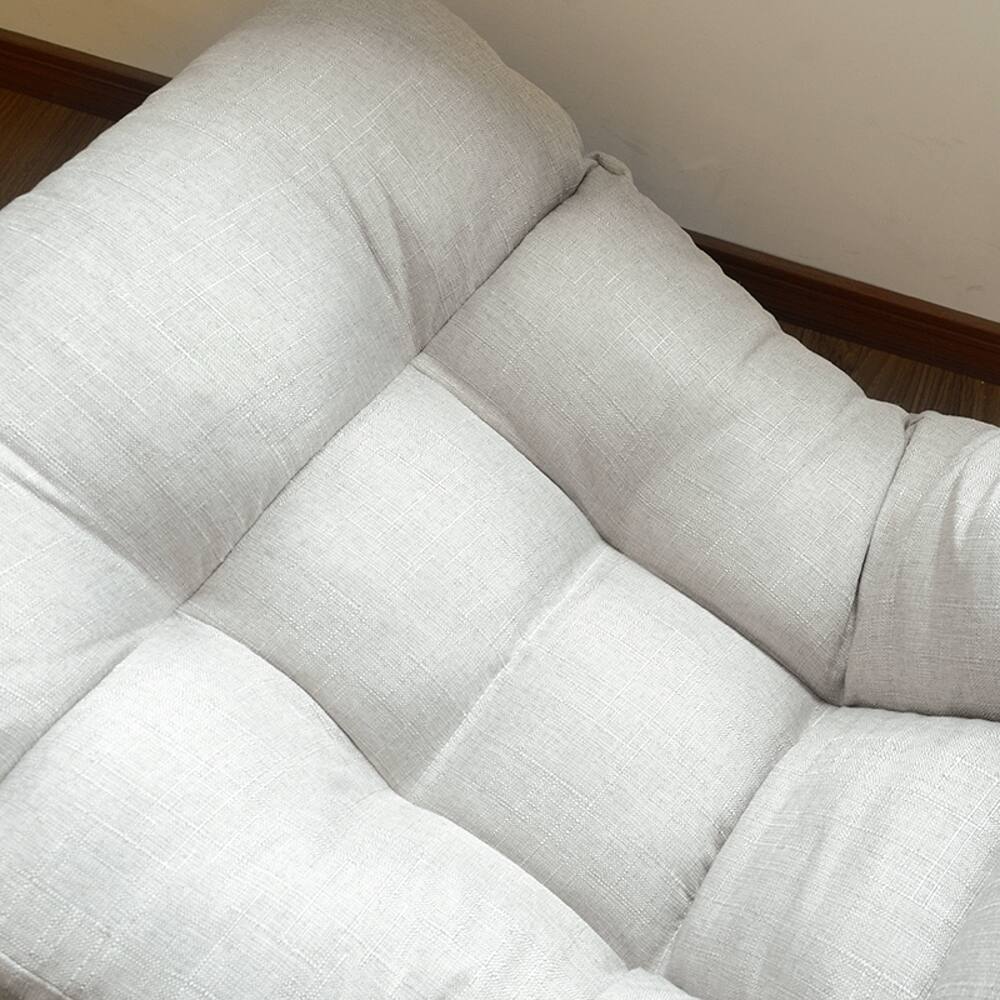 Alt View 1. Loheer - Loheer Adjustable Floor Chair Japanese Lazy Sofa Reclining Chair with Footrest Grey - Grey.