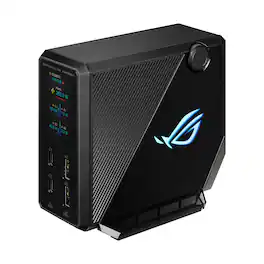 ASUS - ROG Flux 6-in-1 Charger Dock (HDMI 2.1, USB-C 3.2, USB-A 2.0) with LCD screen & knob control - Black