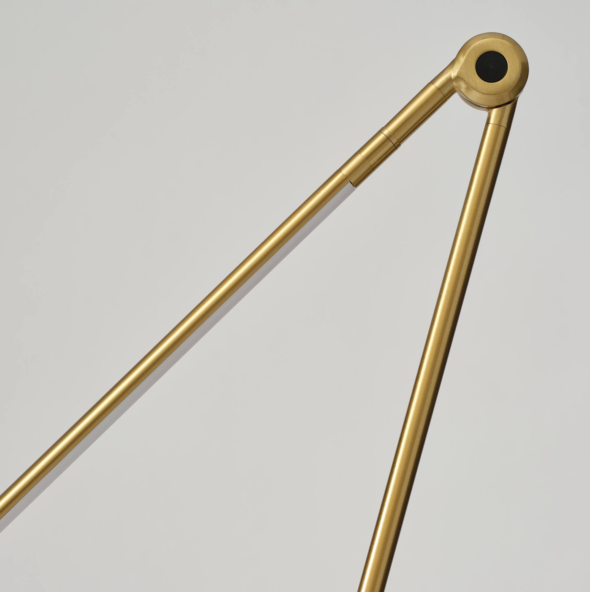 Alt View 1. Brightech - Libra LED Modern Industrial Arc Dimmable Super Bright Floor Lamp with Rotating Height-Adjustable Head - Antiqued Brass.