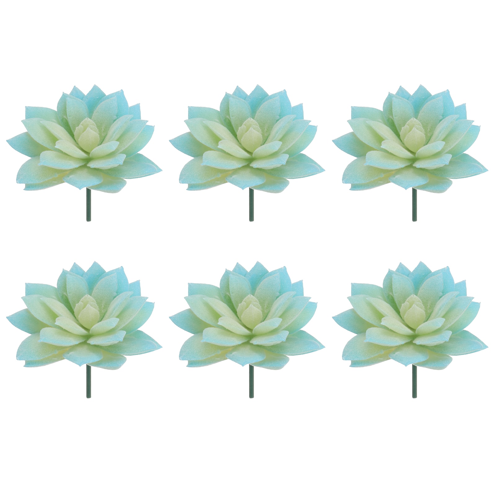 Unique Bargains - Artificial Succulent Plants 6pcs Small Realistic Fake Succulents Colorful Faux Flocking Flowers for Home Decoration - Blue Gradient price history on PriceWatchPro