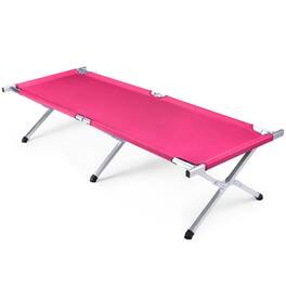 Winado - 1PC Portable Folding Camping Cot with Camp Bed, Sleeping Cots, Carry Bag for Outdoor Camping Sleeping Nap Beach Travel - Pink