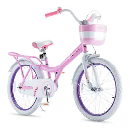 RoyalBaby - Princess Girl Kids Bicycle 20" with Kickstand - Bunny/Pink Purple