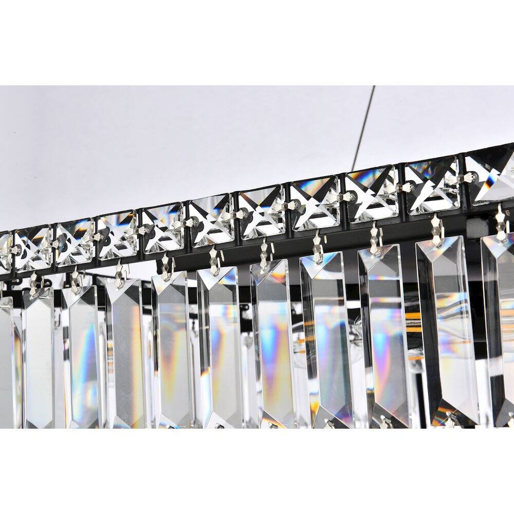 Back. Elegant Lighting - Maxime 24 Inch Black Chandelier - Black And Clear.