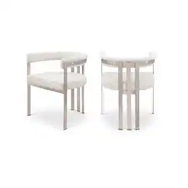Meridian Furniture - Marcello Stone Velvet Dining Chair, Set of 2 - Gray