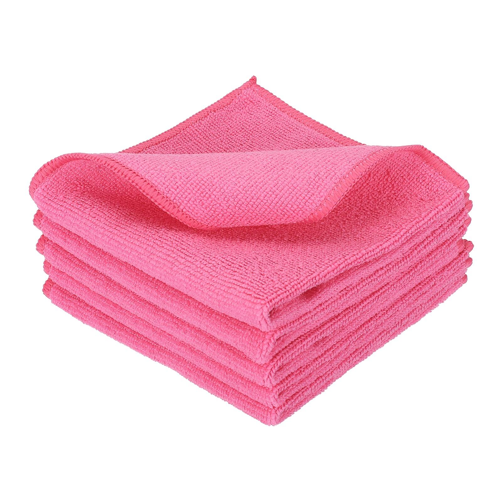 "Unique Bargains - 5pcs Microfiber Cleaning Cloth, 11.8""x11.8"" Square Reusable Highly Absorbent for Kitchen Bathroom - Pink" price history on PriceWatchPro