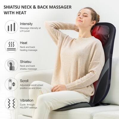 Snailax Shiatsu Deep Kneading Back Massage Chair Pad - 234 Snailax Shiatsu Deep Kneading Back Massage Chair Pad - 234