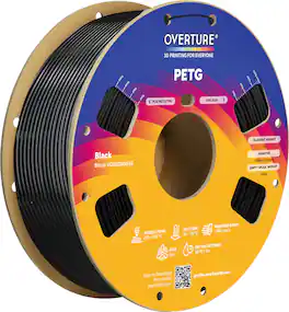 Overture - 1.75 mm PETG 3D Printer Filament - Black