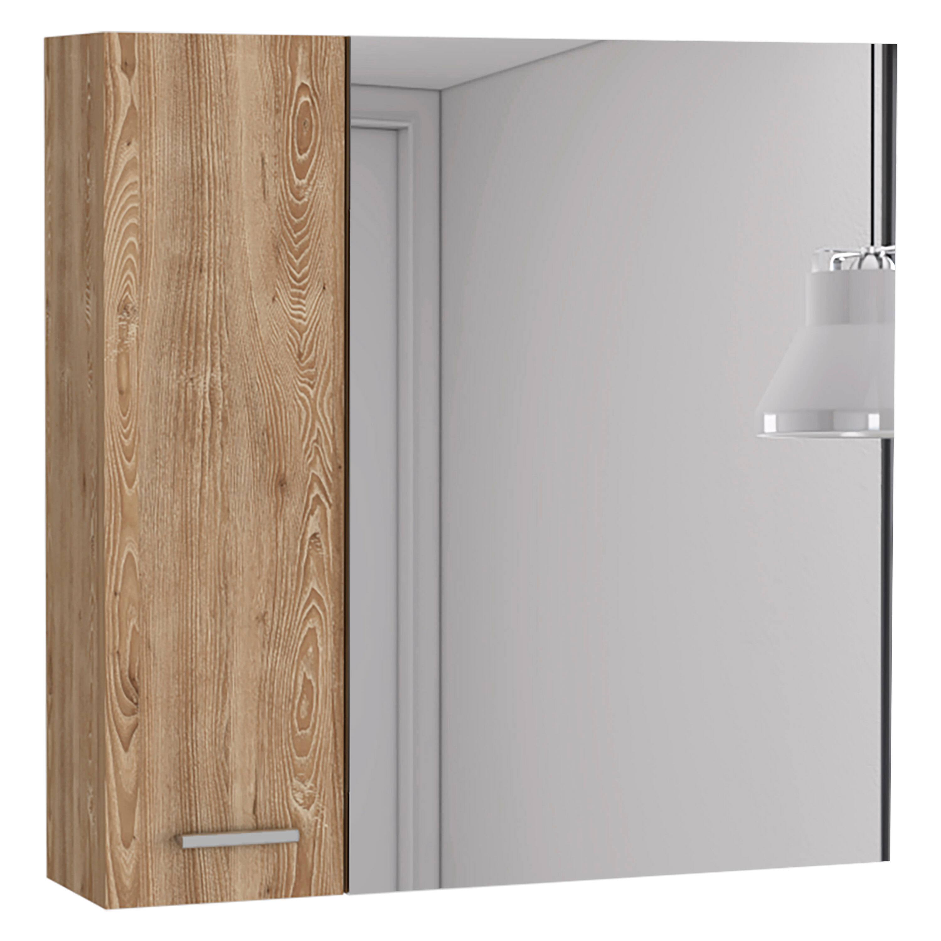 Alt View 1. TinyHomie - Medicine 23in H Double Door Cabinet Four Interior Shelves Pine - Light Oak.