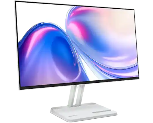 Front. Lenovo - Lenovo L24-4C 24 inch IPS FHD 144Hz Speakers Monitor - Cloud Grey.