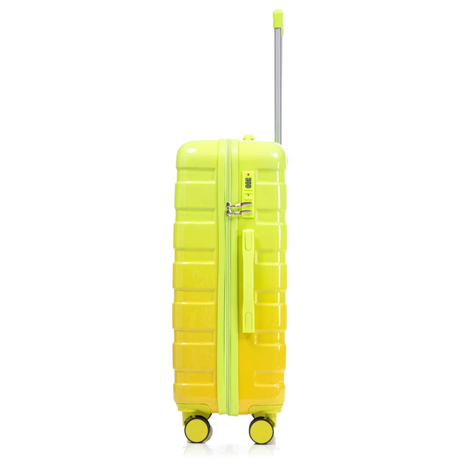 Left. YONWAY - 3-Piece Hardshell Luggage,  with Double Spinner Wheels, ABS+PCTravel Suitcase, With Gradient Color - Green.