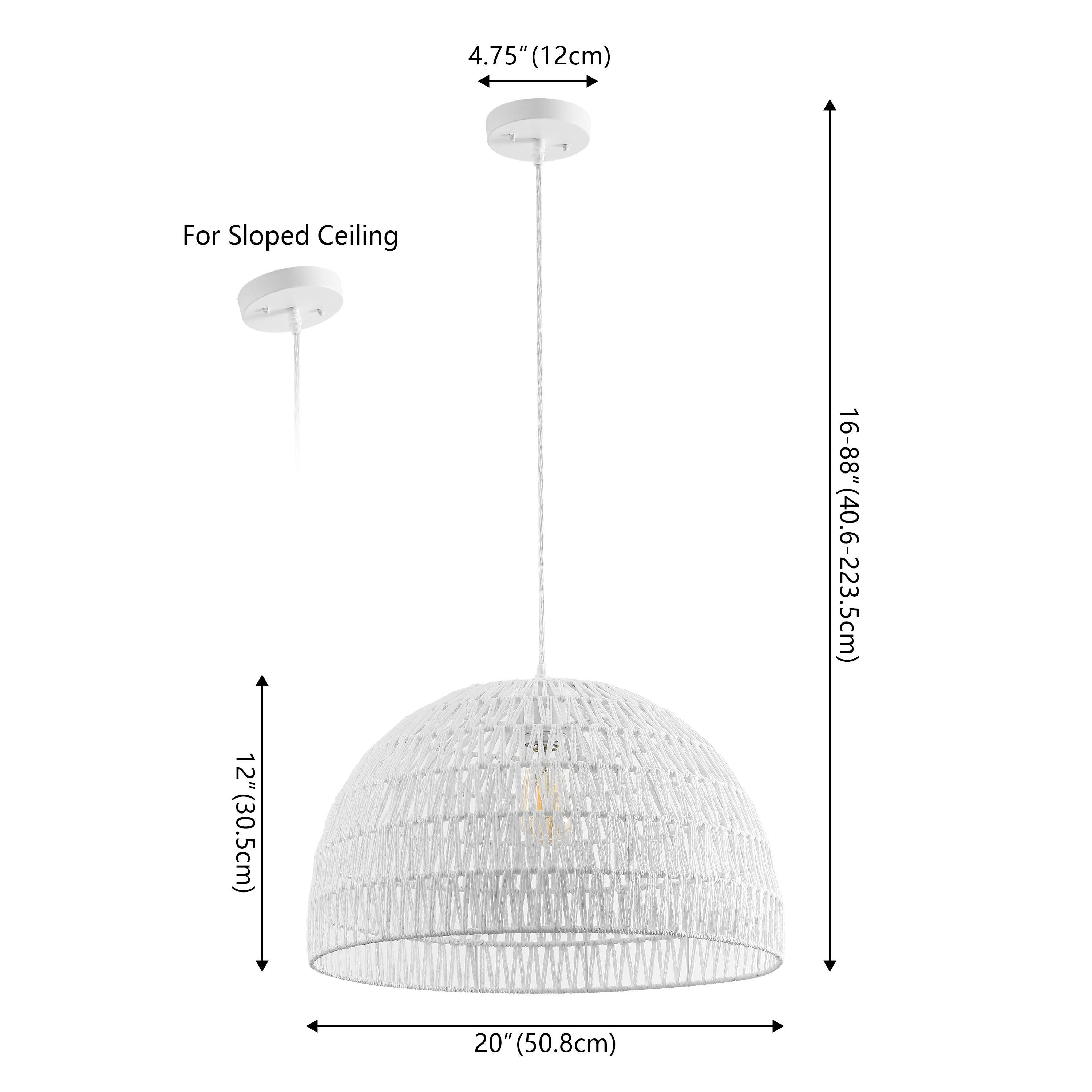 4.75" (12cm) For Sloped Ceiling  
12" (30.5cm)  
16-88" (40.6-223.5cm)  
20" (50.8cm)