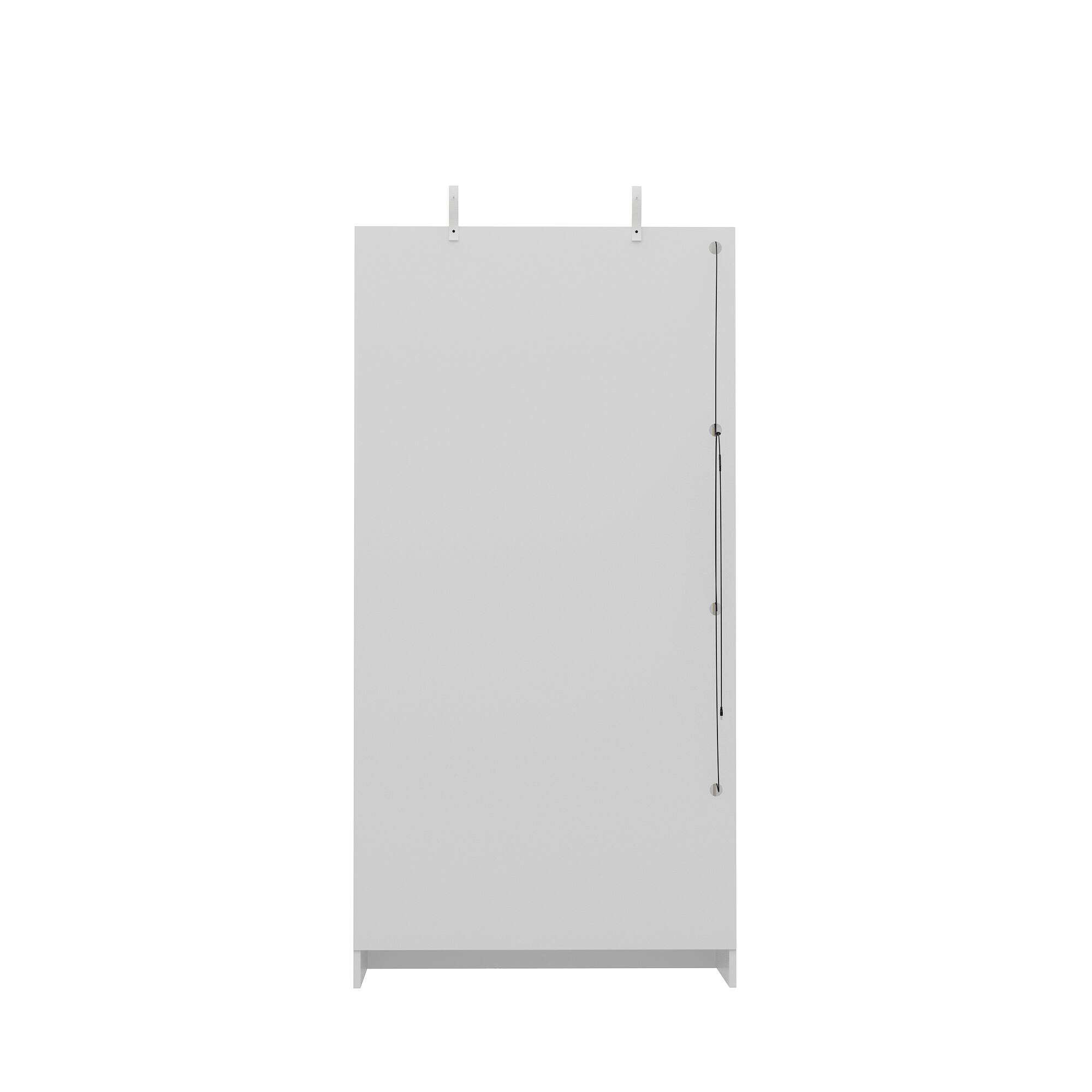 Back. Famapy - Famapy Display Cabinet with LED Lighting & Aluminum Frame Tempered Glass - Door Multi - Shelf Curio Cabinet - White.