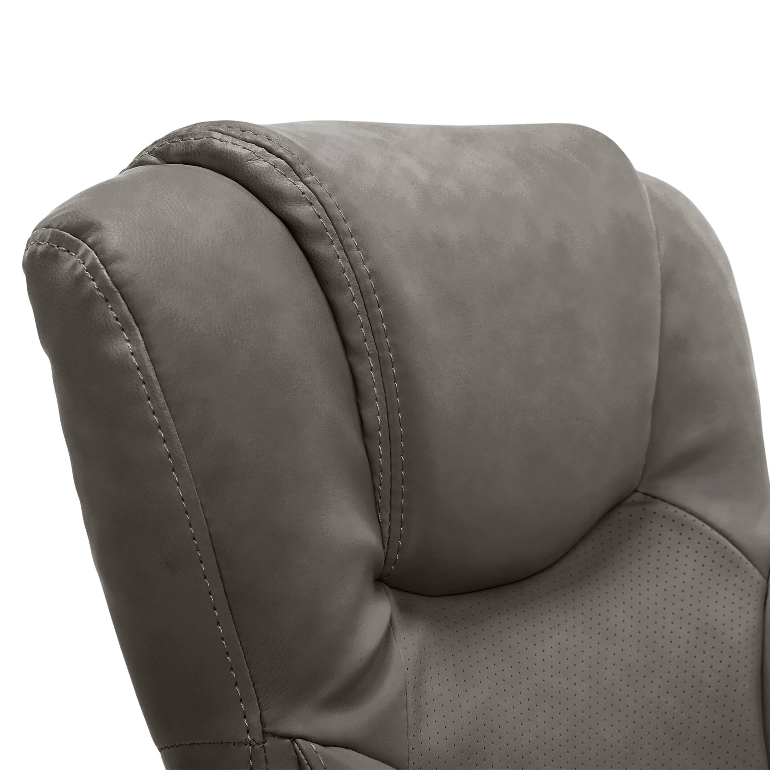 Alt View 11. Serta - Connor Upholstered Executive High-Back Office Chair with Lumbar Support - Bonded Leather - Gray.