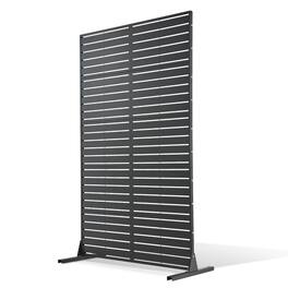 VEVOR - Metal Privacy Screen, 44" W x 72" H Freestanding Modern Privacy Fence, Garden Divider Panel with Extended Base - Black