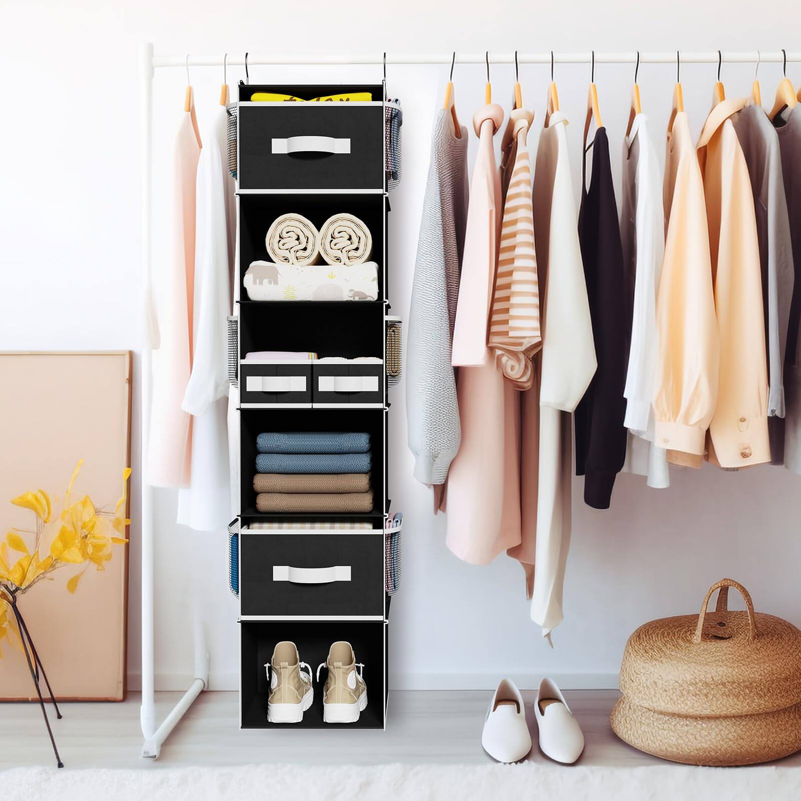Empire DigiLabs Hanging Closet Organizer And Storage With 4 Removable ...
