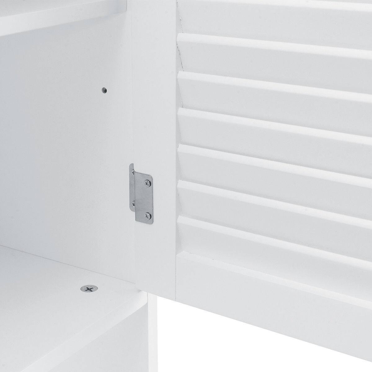 Alt View 5. Gymax - Gymax Bathroom Space Saver Over The Toilet Shelved Storage Cabinet Organizer White - White.
