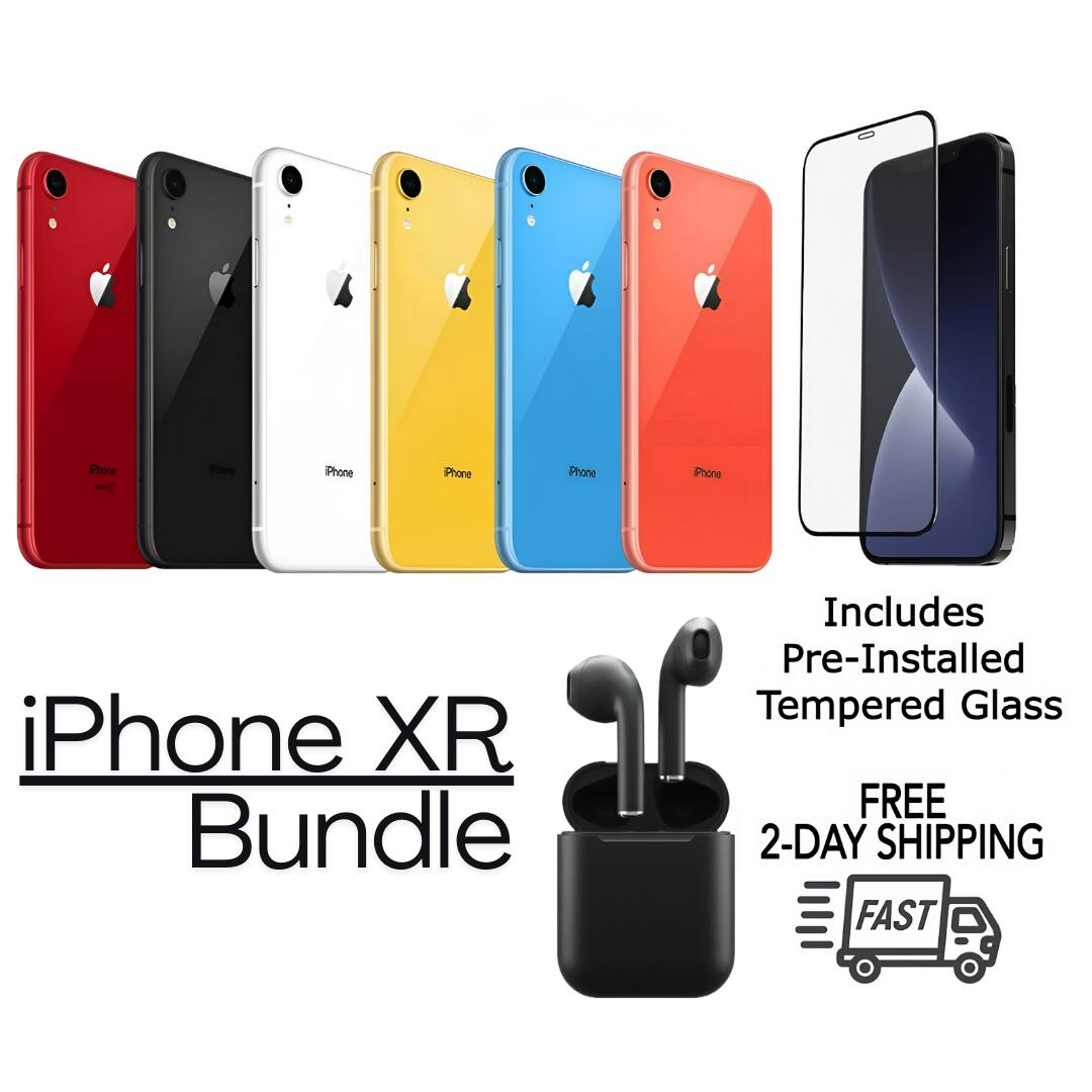 iPhone XR Bundle  
Includes Pre-Installed Tempered Glass  
FREE 2-DAY SHIPPING  
FAST