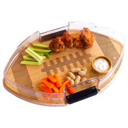 Totally Bamboo - Flip, Serve & Store Football Charcuterie Board with Locking Lid
