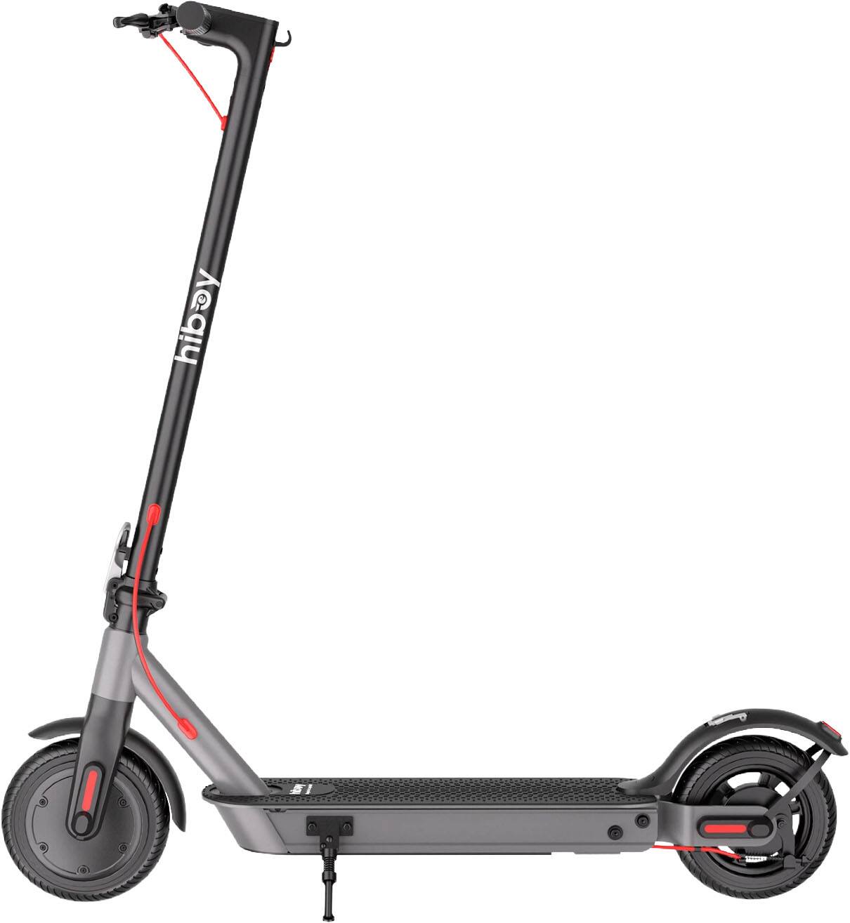 Left. HiBoy - Hiboy S3 Electric Scooter with 8.5" Pneumatic & Solid Tires – 17-Mile Max Range, 19 MPH, 350W Motor, Foldable for Adults - Black.