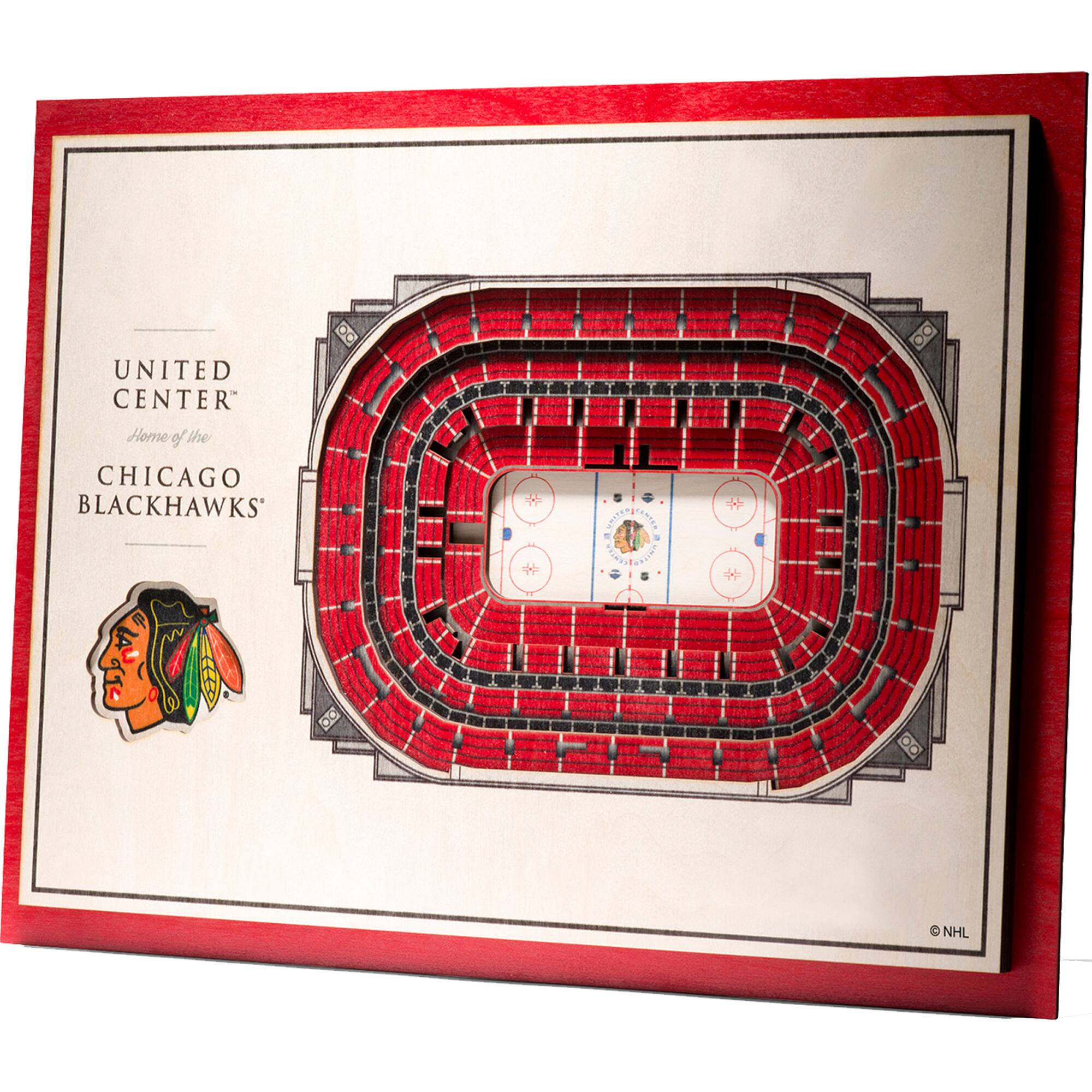 YouTheFan - Chicago Blackhawks 17'' x 13'' 5-Layer StadiumViews 3D Wall Art - Brown price history on PriceWatchPro