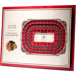 YouTheFan - Chicago Blackhawks 17'' x 13'' 5-Layer StadiumViews 3D Wall Art - Brown