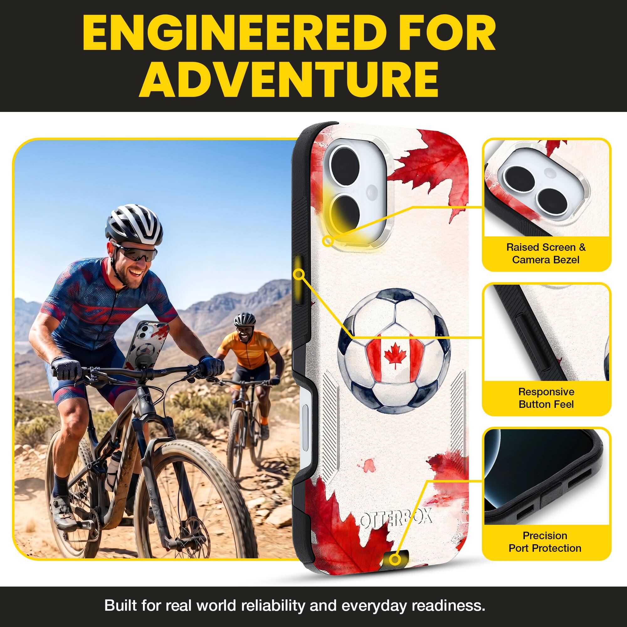 ENGINEERED FOR ADVENTURE

Raised Screen & Camera Bezel
Responsive Button Feel
Precision Port Protection

Built for real world reliability and everyday readiness.