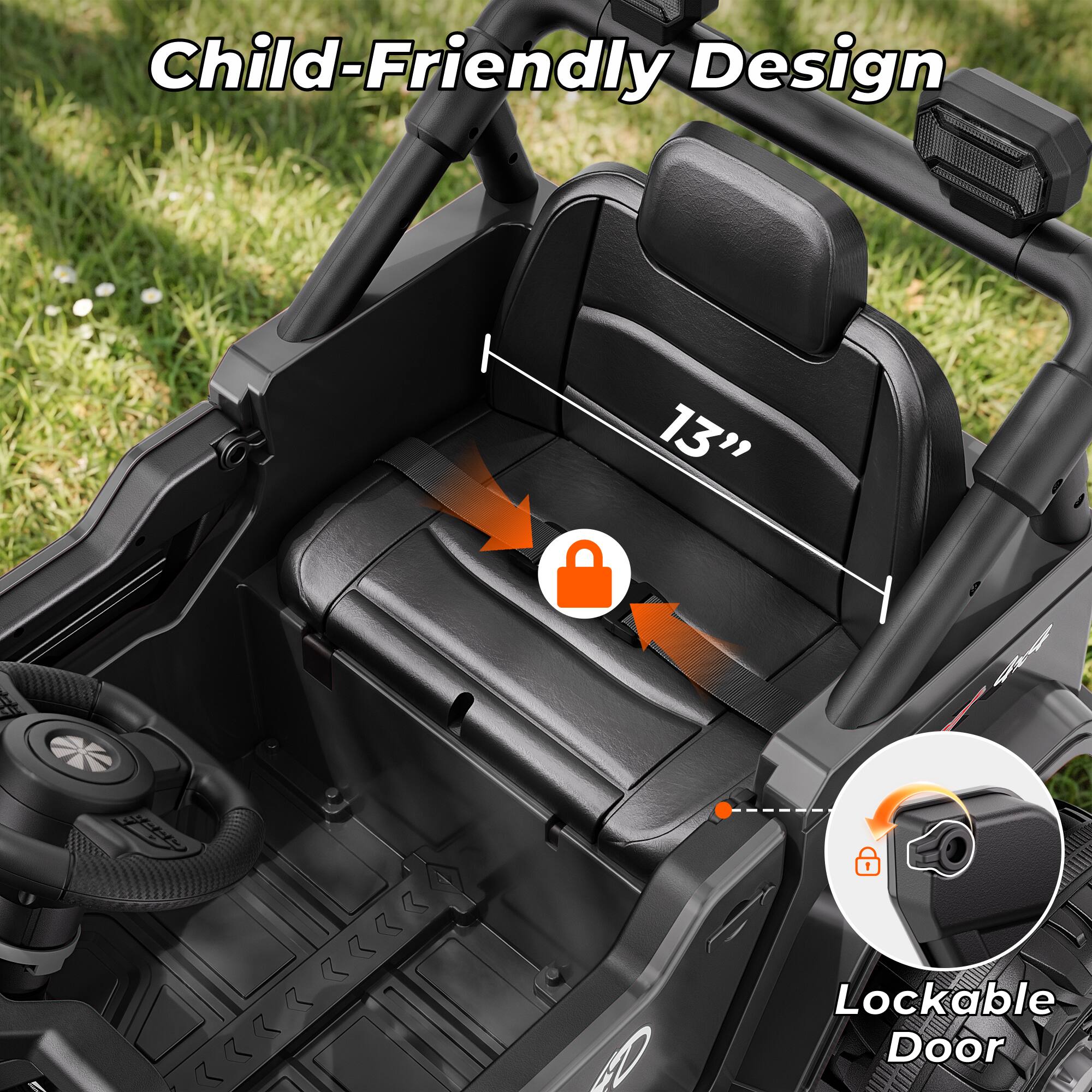 Child-Friendly Design  
13"  
Lockable Door