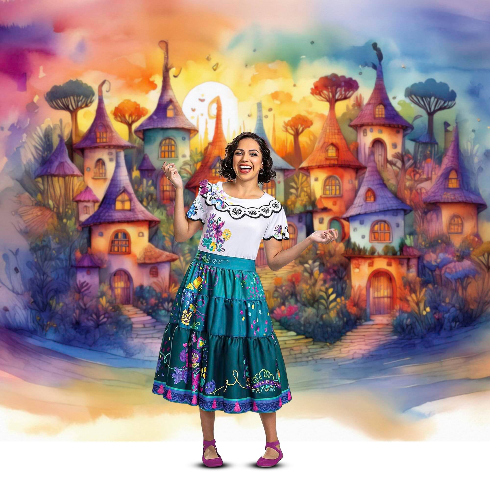 Alt View 3. Disguise - Disney Enchanto Mirabel Madrigal Deluxe Adult Costume | L (12-14) - Multi-Colored.