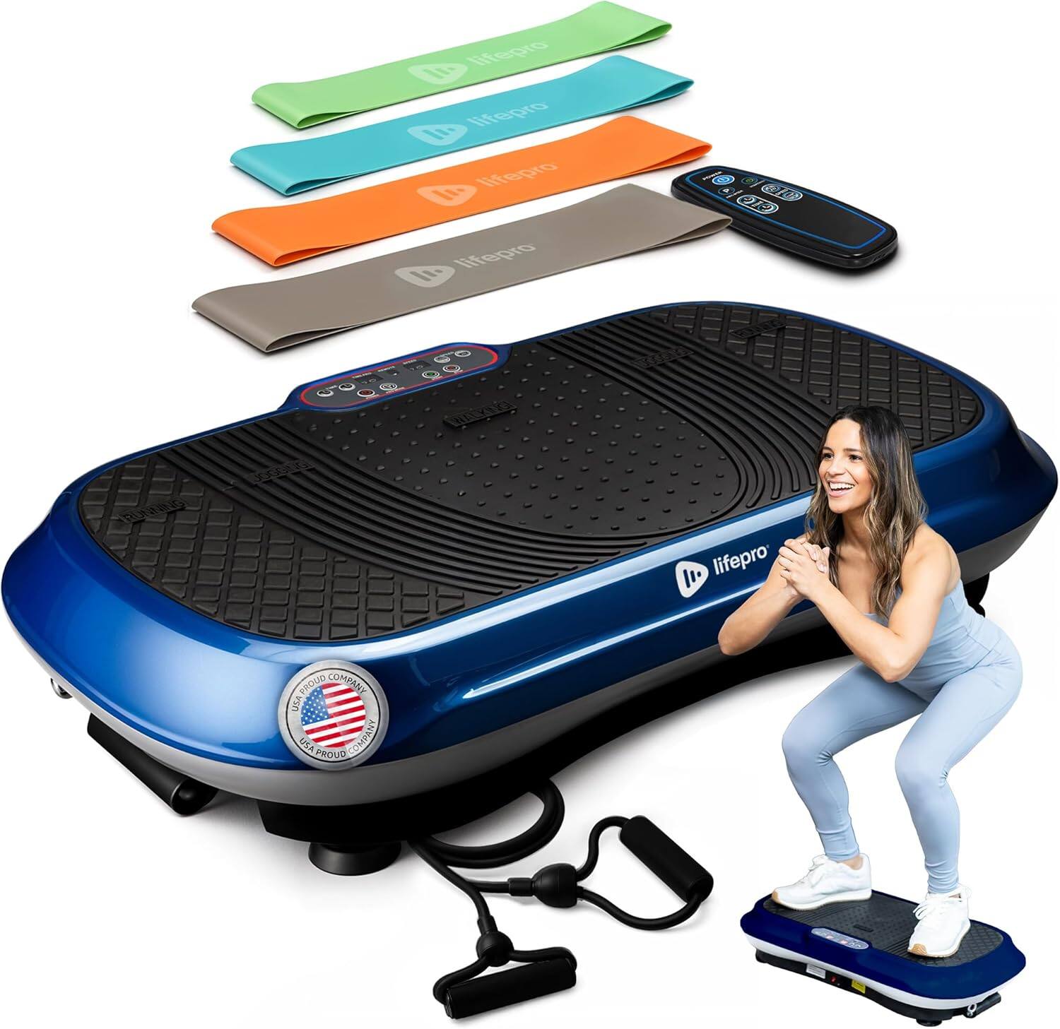 LifePro - Waver Vibration Plate – Whole Body Exercise Machine for Weight Loss, Muscle Toning & Lymphatic Drainage - Blue