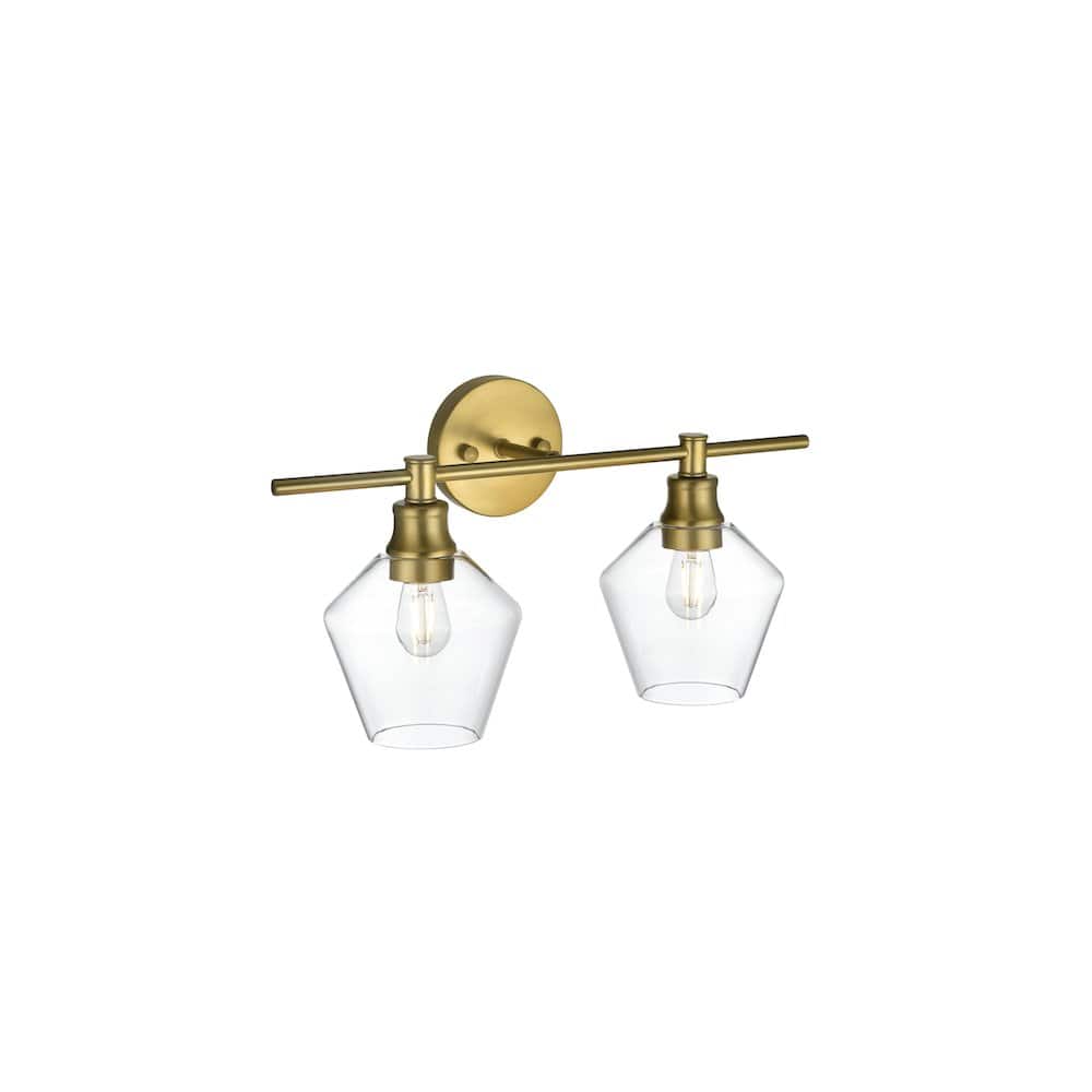 Living District - Gene 2 Light and Clear Glass Wall Sconce - Satin Gold price history on PriceWatchPro