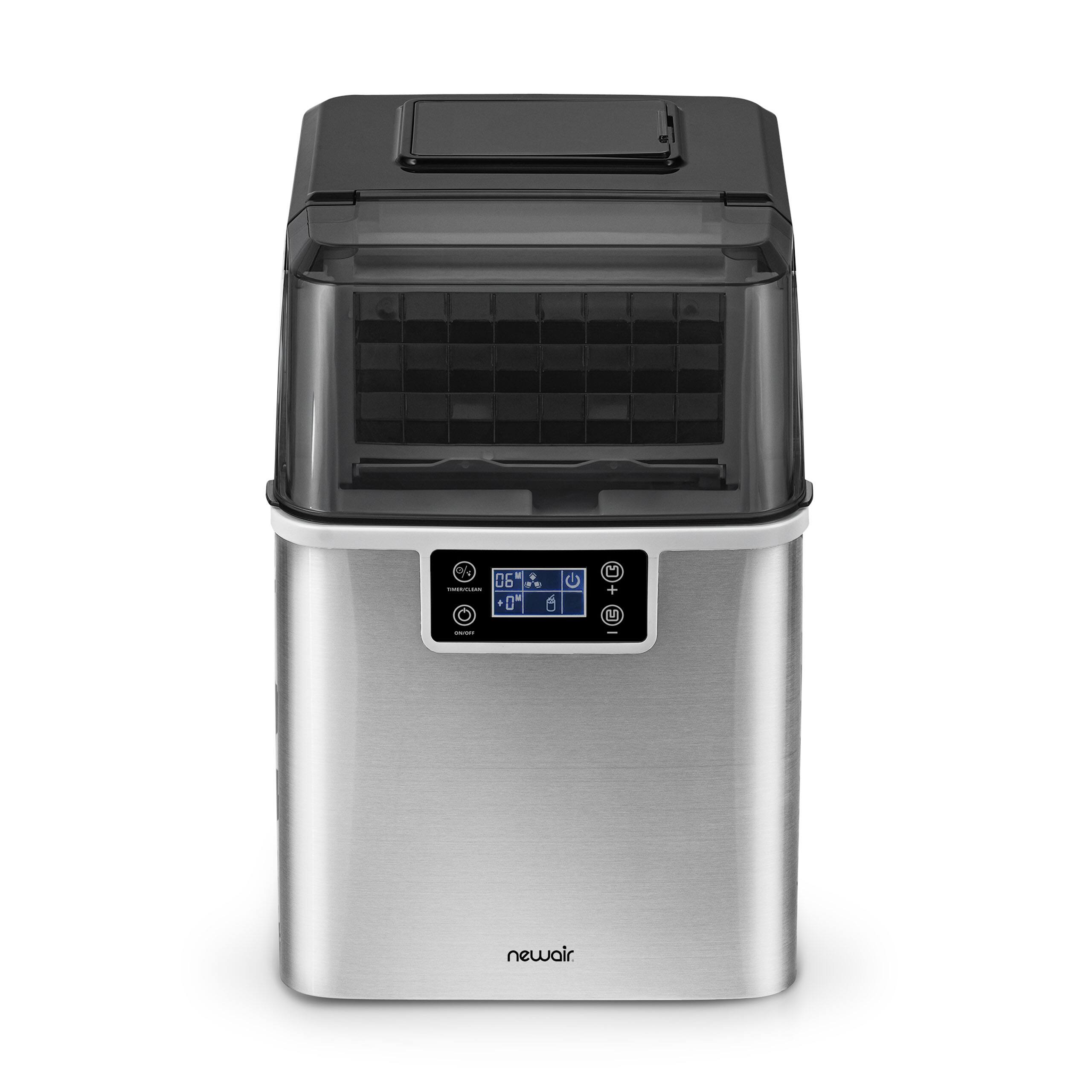 Alt View 17. NewAir - 45 lbs. Portable Countertop Clear Ice Maker with FrozenFall Technology - Stainless Steel.