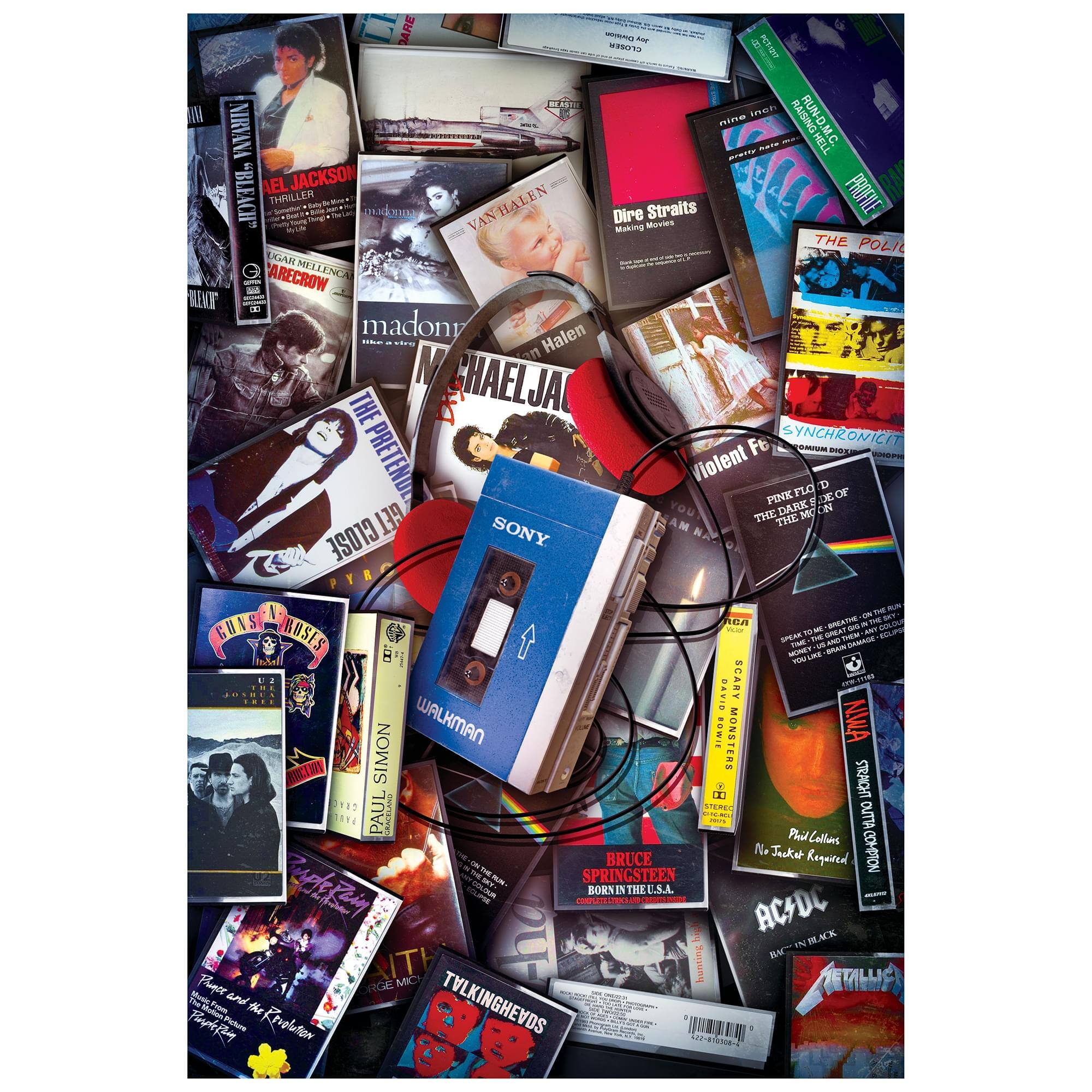 80s Cassette Music Hits 1000-Piece Jigsaw Puzzle | Toynk Exclusive - Multi-Color