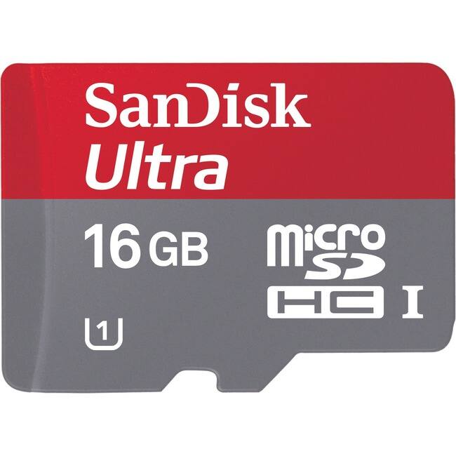 SanDisk - Ultra 16 GB Class 10/UHS-I microSDHC - Class 10/UHS-I