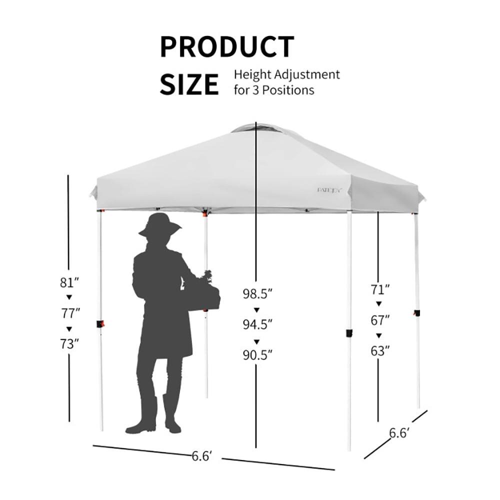 PRODUCT  
SIZE  
Height Adjustment for 3 Positions  

81"  
77"  
73"  
98.5"  
94.5"  
90.5"  
71"  
67"  
63"  
6.6'  
6.6'