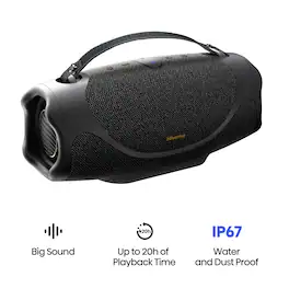 Hisense - Bluetooth Speaker FlexBoom, Up to 20-Hour Playtime, Hands-Free Calling, IP67, Auracast – - Black