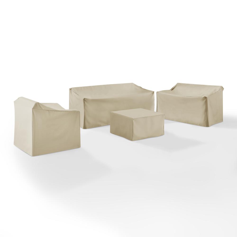 Angle. Crosley Furniture - 4Pc Outdoor Furniture Cover Set - Tan.