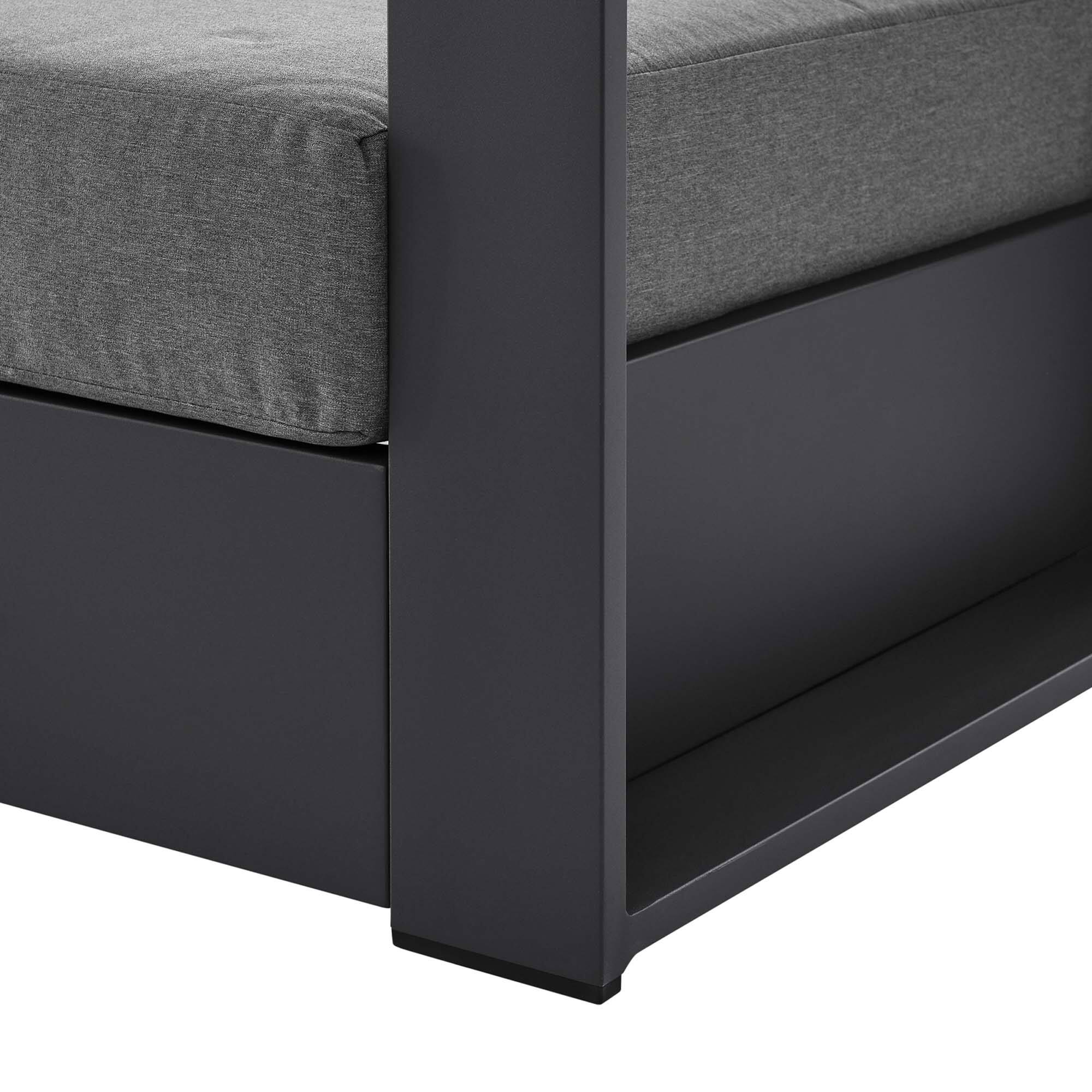 Alt View 5. Modway - Tahoe Outdoor Patio Powder-Coated Aluminum Armchair by Modway - Gray Charcoal.