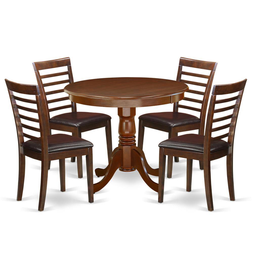Back. East West Furniture - Dining Room Set Mahogany - Brown.