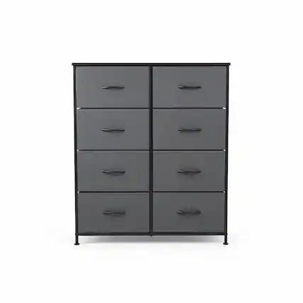 Front. AOITUN - 8-Drawer Fabric Storage Dresser Gray - Ideal Dorm Room Dresser Storage, Bedroom Organizer with Drawers - Gray.